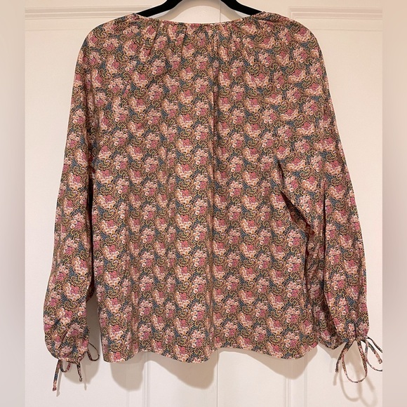 NWOT J. Crew Collection tie-sleeve button-front top in Ratti® prism floral sz L - Picture 7 of 9